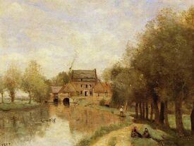 "Le Moulin Drocourt à Arleux" par Jean-Baptiste Corot (1796-1875)